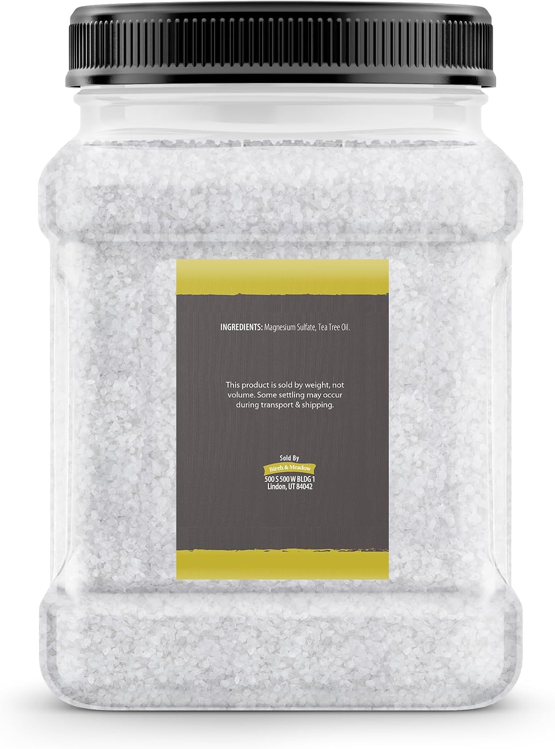 Birch & Meadow Epsom Salt with Tea Tree Oil, 4 lb, Magnesium Sulfate, Bath Soak, Calming & Cleansing