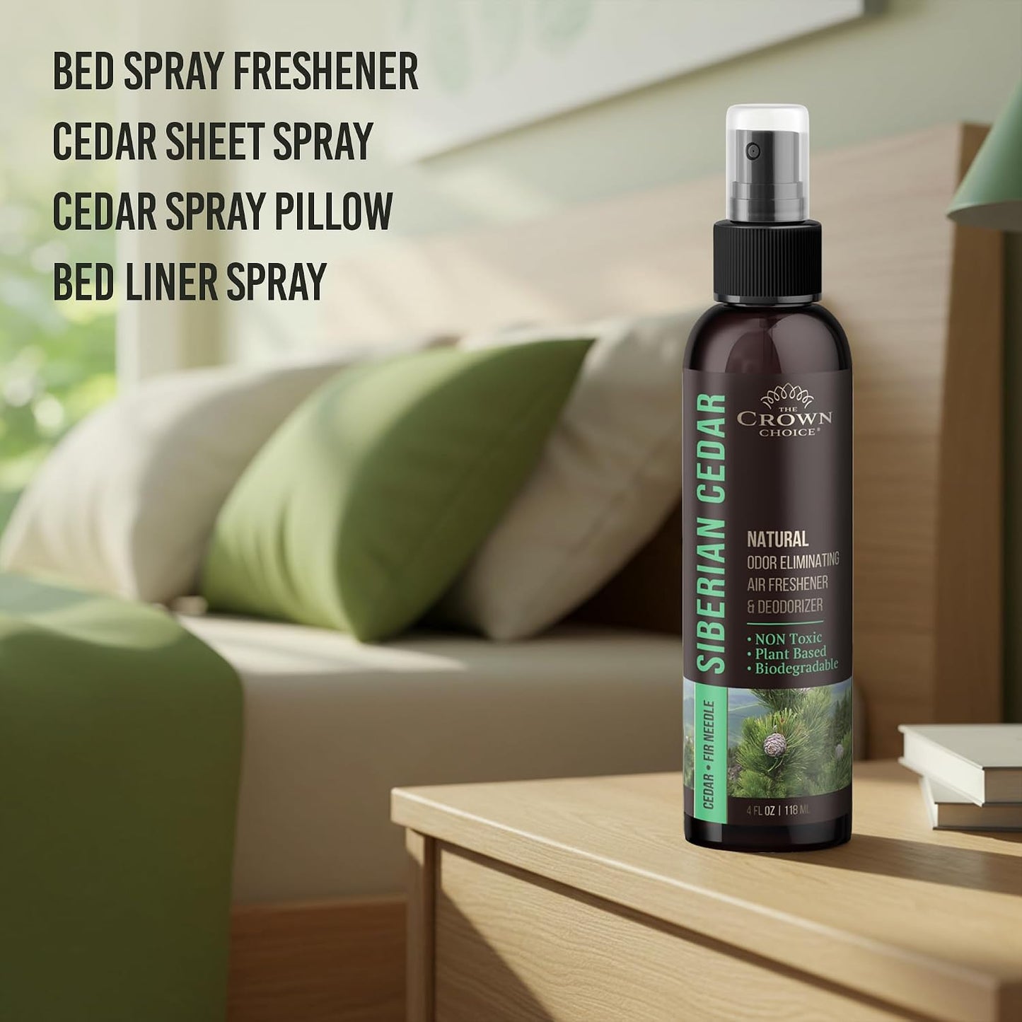 Non-Toxic Odor Eliminator,Natural Cedar Air Freshener Spray for Clothes Storage & Moth Repellent, Closet & Couch Deodorizer,Long Lasting Bathroom & Toilet Freshener,Safe for Kids & Pets,2PK, 4 Oz each