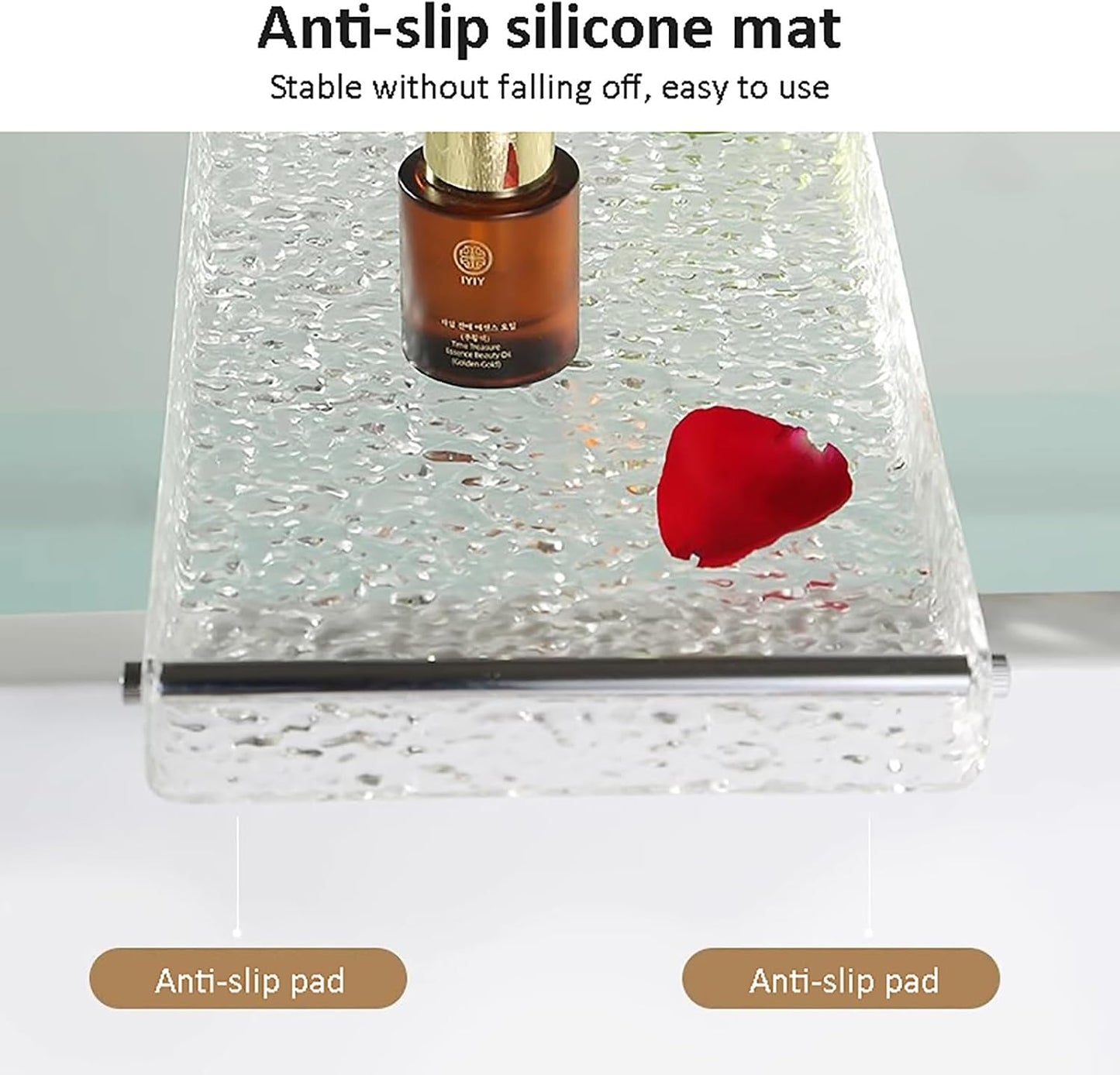 Acrylic Bathtub Tray Caddy with Metal Handles,Clear Bathtub Tray Caddy Tub Shelf,spa Board Luxury Bathroom Bath Tub Table