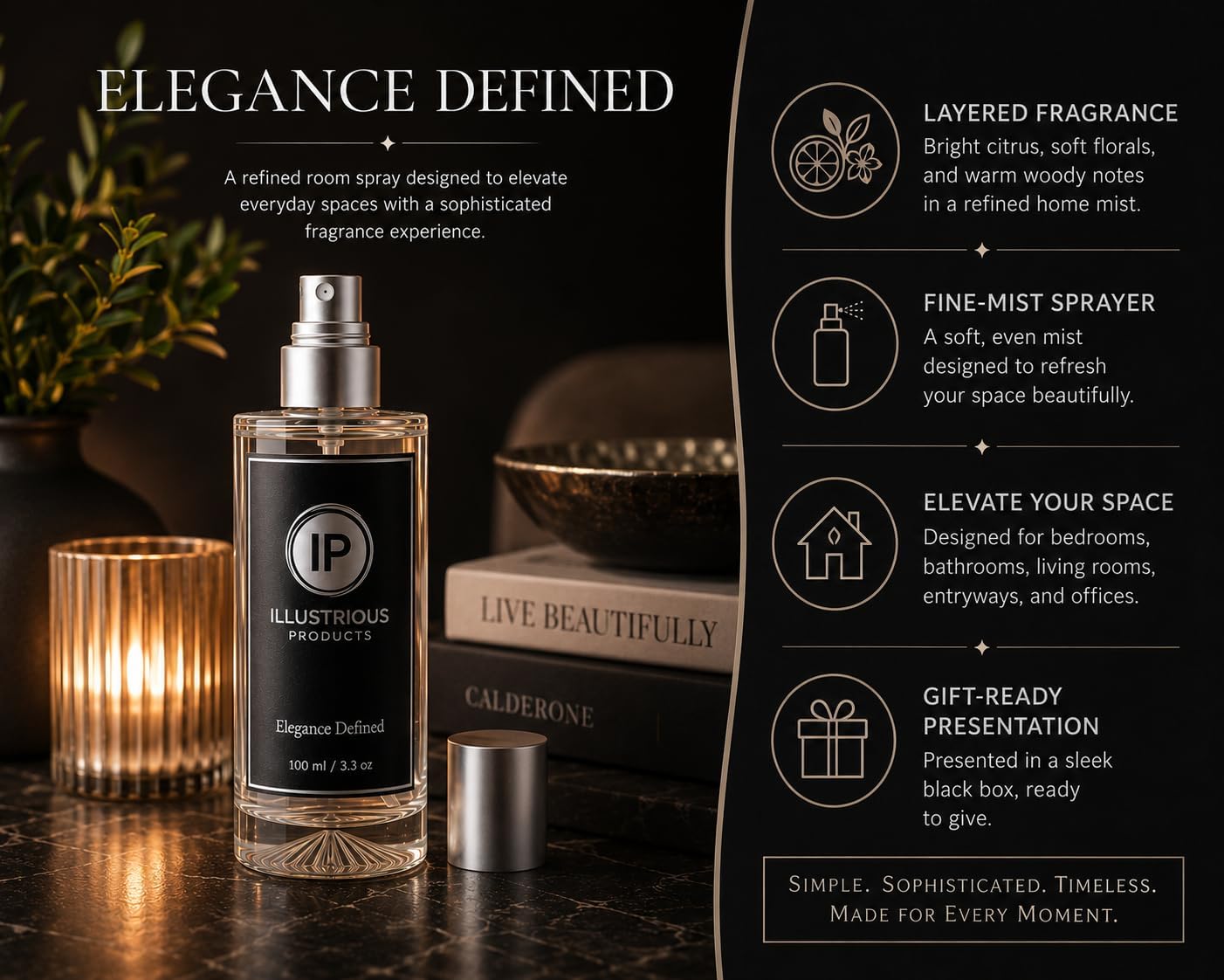 Neroli Room Spray for Home – Luxury Long-Lasting Fragrance Mist, Citrus Floral Woody Scent, Premium Glass Bottle & Gift Box, Fine-Mist Sprayer, Made in USA, 3.3 fl oz / 100 ml