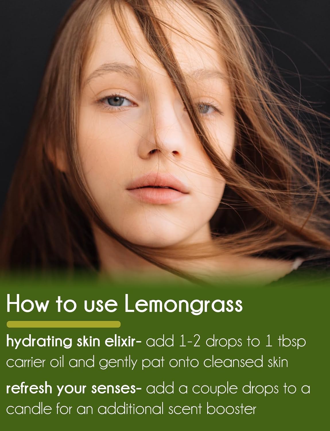 GreenHealth Lemongrass - 8 fl oz (237 ml) Glass Bottle with Cap - 100% Pure Essential Oil