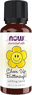 NOW Essential Oils, Cheer Up Buttercup! Oil Blend, Uplifting Aromatherapy Scent, Blend Pure Citrus Essential Oils, Vegan, Child Resistant Cap, 1-Ounce