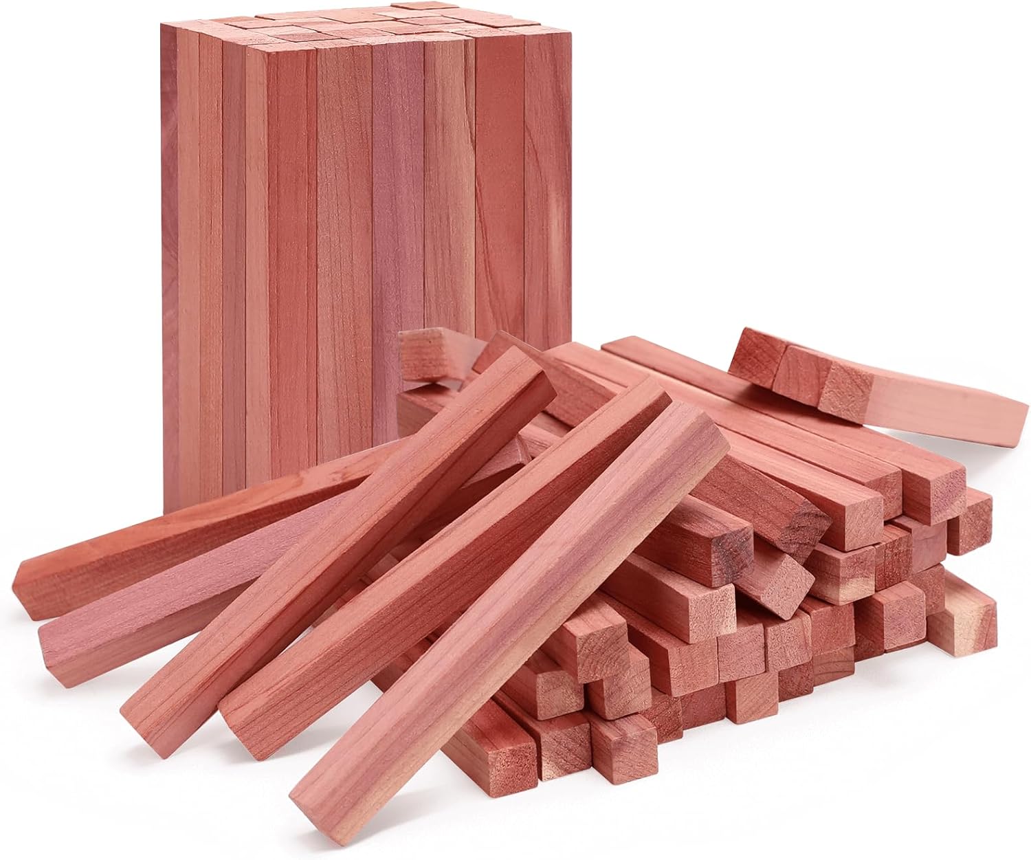 Homode Cedar Blocks for Clothes Storage, 50Pcs Cedar Sticks, Aromatic Red Cedar Wood Chips, Cedar Planks for Closets, Drawers, Wardrobe