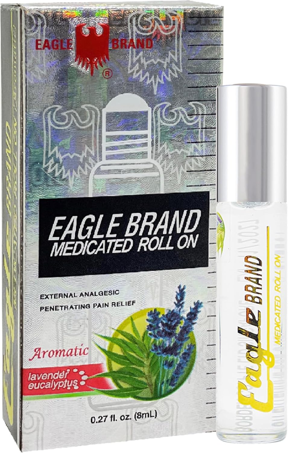 Eagle Brand Medicated Oil Aromatic Roll-On, Lavender & Eucalyptus, Pack of 12