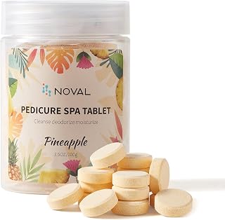 NOVAL Pedicure Spa Tablet - Fast Dissolving, Gentle & Portable Foot Soak for Softening Calluses & Hydrating Skin, Tiny Travel Size, Pineapple Scent