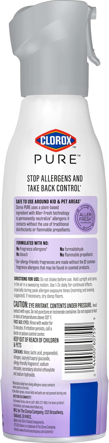Clorox PURE Allergen Neutralizer Daily Air Spray, Nighttime Calm, 8 Ounces