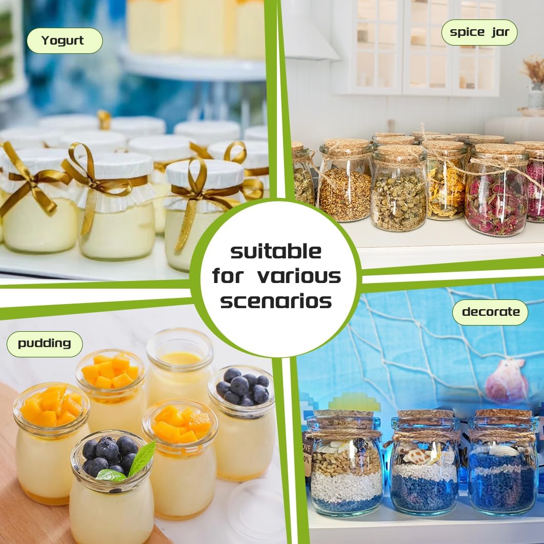 AIXIANG 30 Set 3.5 oz Glass Jars with Cork Lid & Airtight Seal - Rustic Wedding Favors, Baby Shower Gifts, Candy & Spice Storage - Includes Twine, Labels (Multi-Purpose, Eco-Friendly)