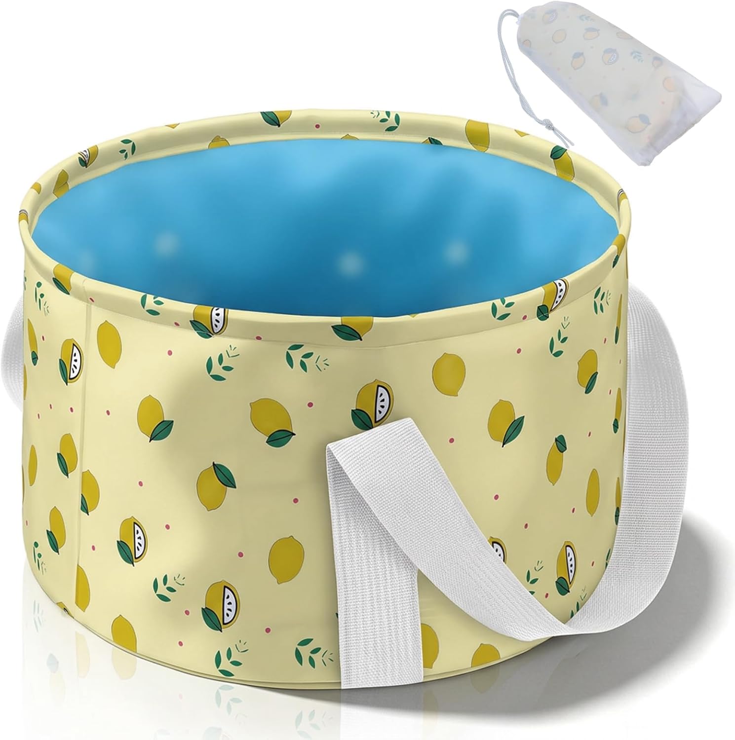 Foldable Bucket for Soaking Feet, Portable Foot Bath Tub Spa Basin Yellow Footbath Bucket for Travel Home Pedicure Outdoor Camping/Wash Face Vegetables Fruits(Yellow)