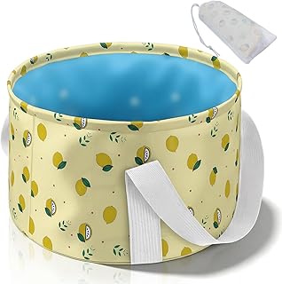 Foldable Bucket for Soaking Feet, Portable Foot Bath Tub Spa Basin Yellow Footbath Bucket for Travel Home Pedicure Outdoor Camping/Wash Face Vegetables Fruits(Yellow)