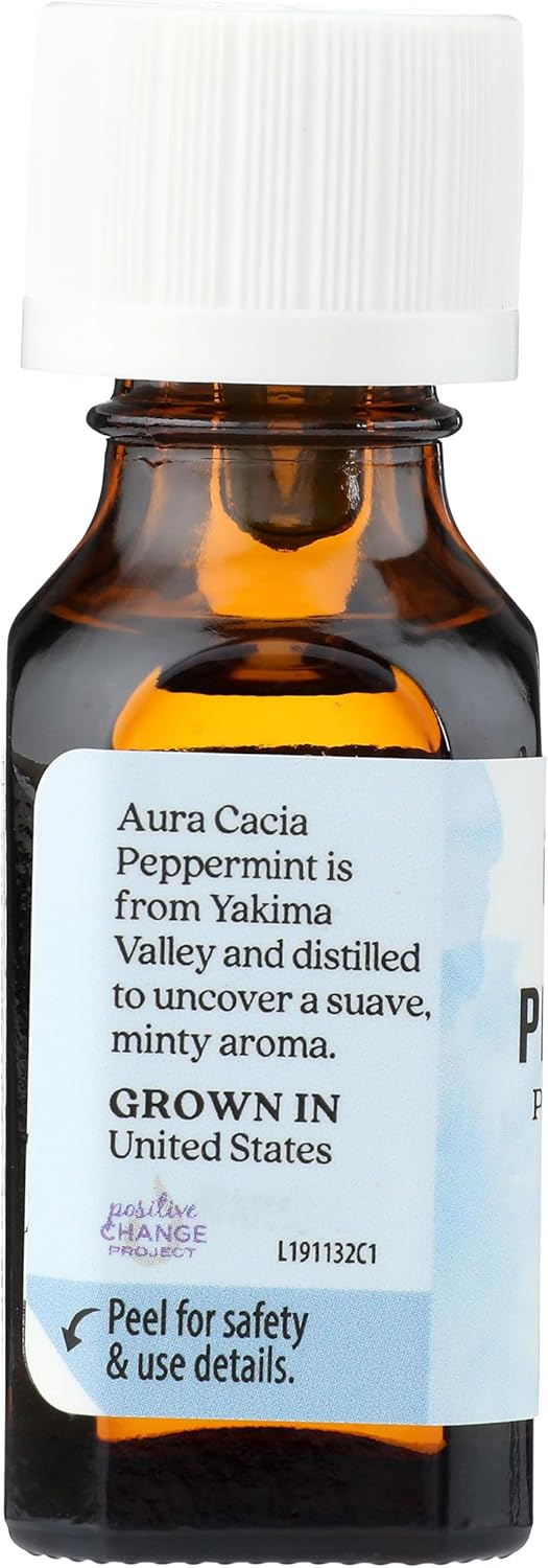 Aura Cacia Peppermint Essential Oil, 0.5 FZ