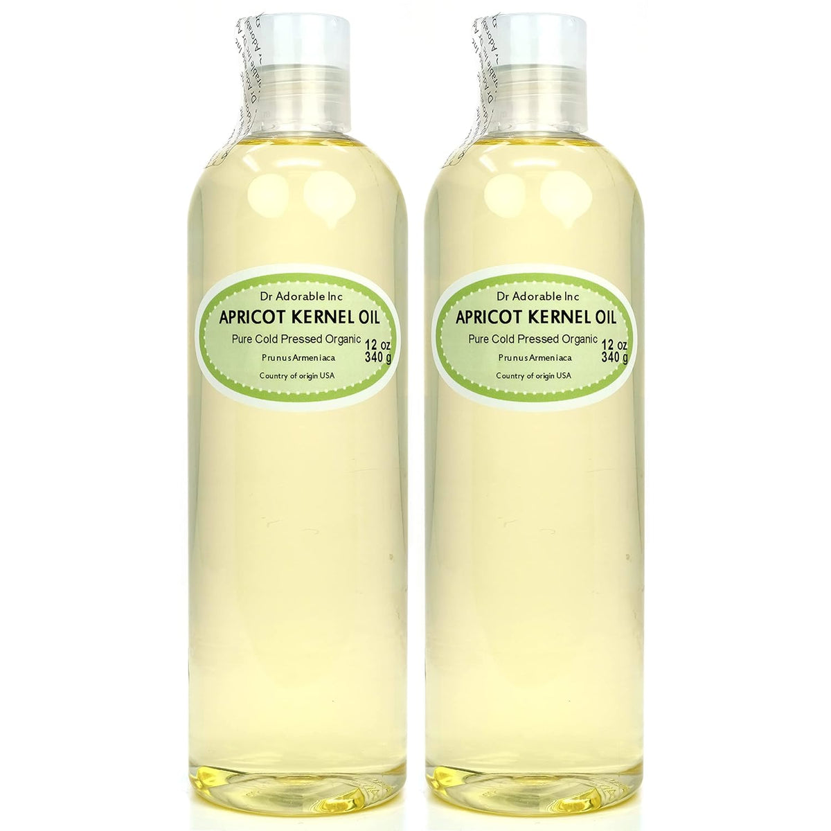 Dr Adorable - 24 Oz - Apricot Kernel Oil - 100% Pure Natural Organic Cold Pressed (2 of 12 Oz Bottles)