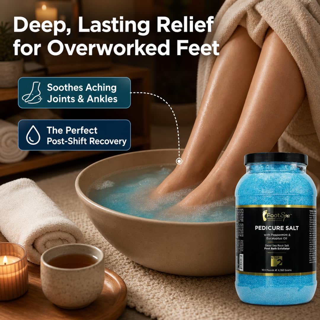 Detox Foot Soak Pedicure and Bath Salt, 128 Oz - Made with Dead Sea Salts, Eucalyptus and Peppermint Oil - Hydrates, Softens and Moisturizes