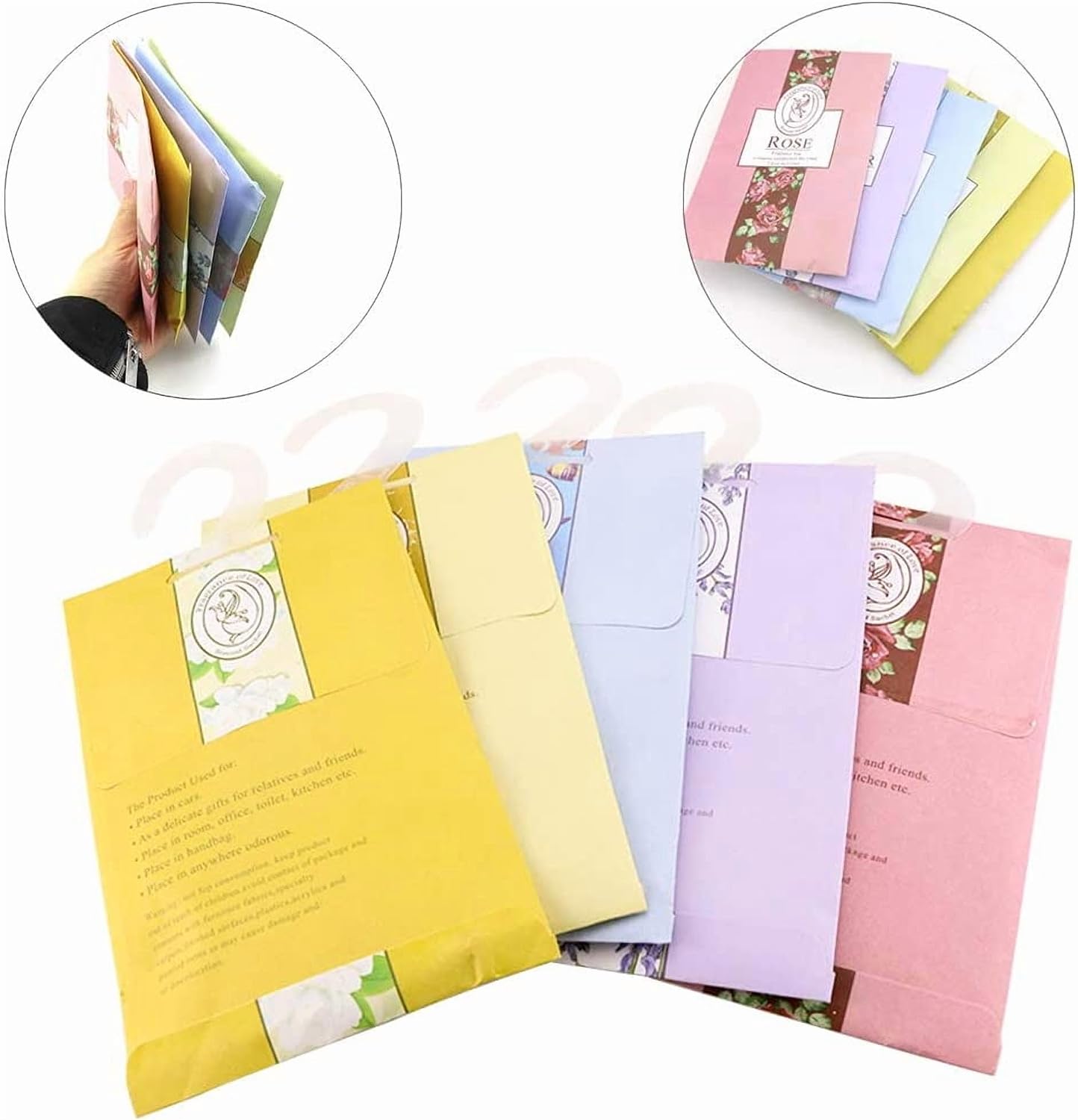 2026 NEW 4 Pack Air Freshner Deodorizer Scented Sachets Bags for Drawer and Closet with Hanger (Purple)