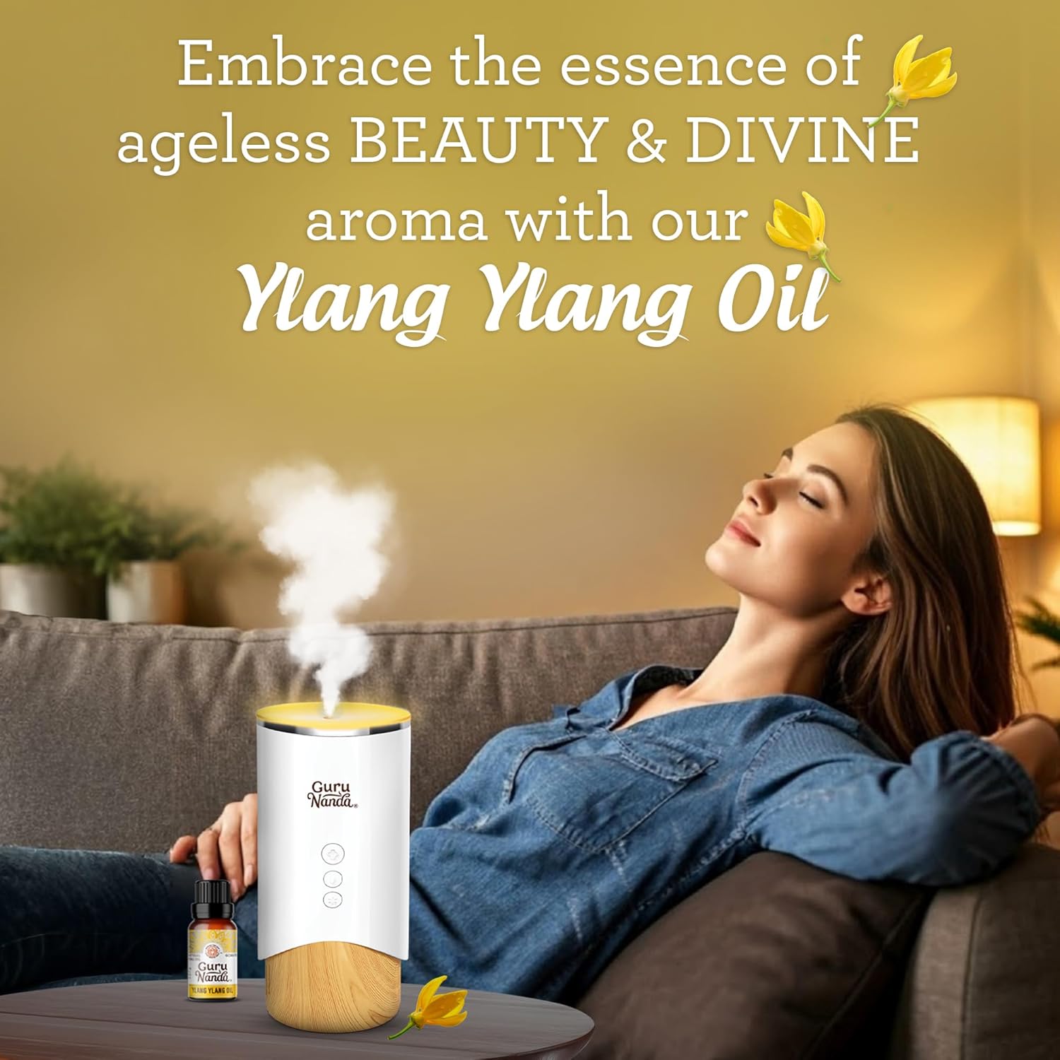 GuruNanda Ylang Ylang Essential Oil (10 ml) - 100% Pure, Natural and Undiluted Diffuser Oil for Aromatherapy, Massages & DIY Recipes
