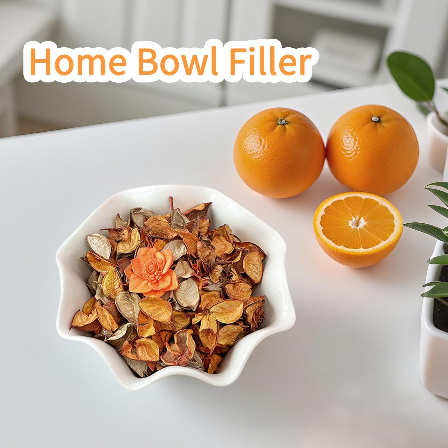 Potpourri Bags,Orange Scented Potpourri Bowl Filler, Decorative Dried Flower, Farmhouse Bathroom Vase Decor(10.5 oz/2 Packs)