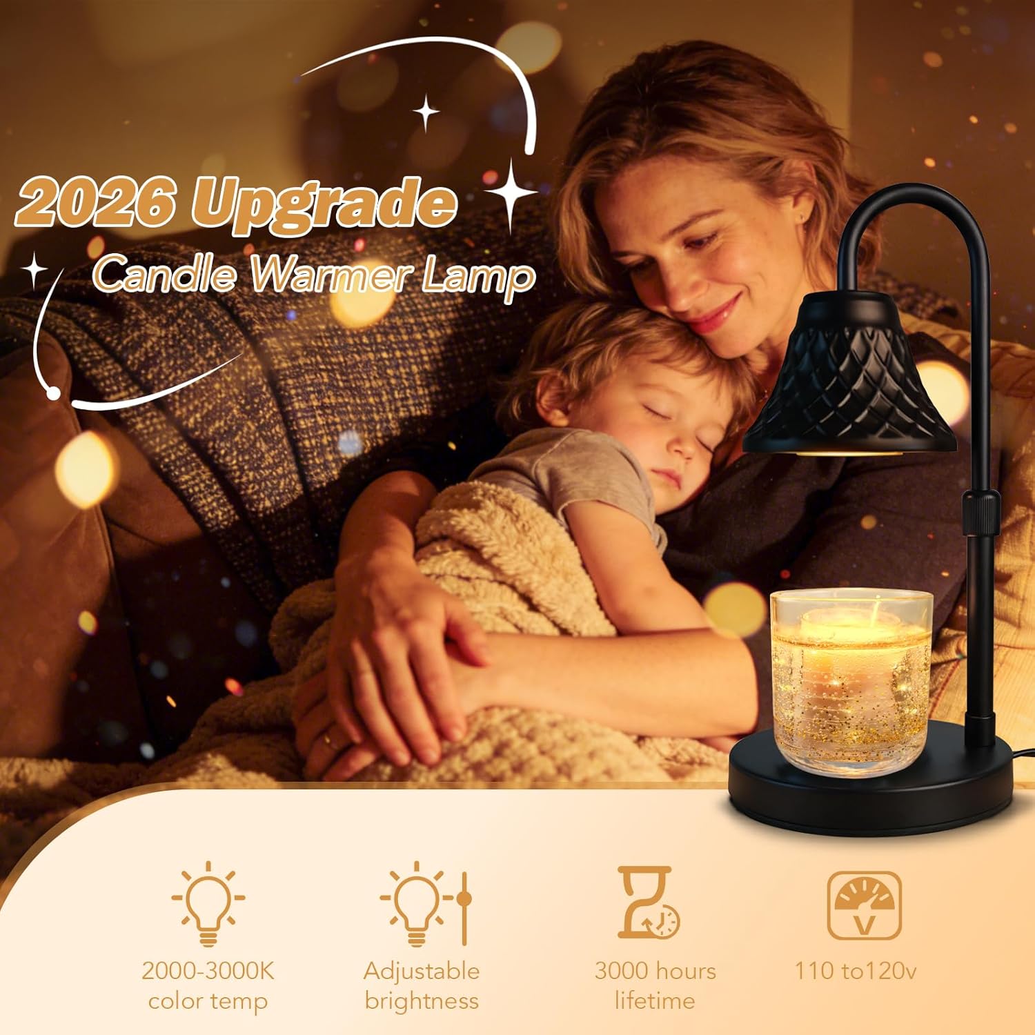 Adjustable Candle Warmer Lamp with Timer: Mothers Day Gifts Lamp fits All Candle Jar Home Decor - Wax Warmer for Scented Wax - Birthday Gifts for Women