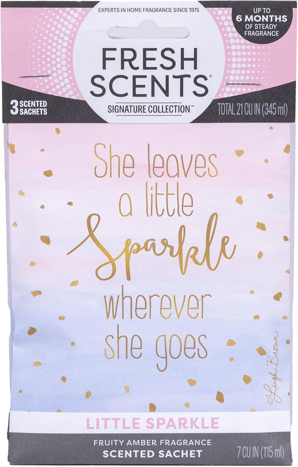 Fresh Scents | Scented Sachet Packet | Little Sparkle | Air Freshener Bags for Drawers, Closets, Cars | 3 Pack | Long Lasting Home Fragrance