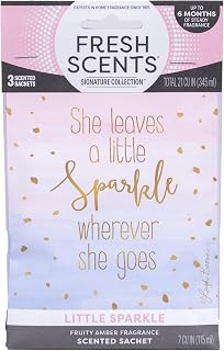Fresh Scents | Scented Sachet Packet | Little Sparkle | Air Freshener Bags for Drawers, Closets, Cars | 3 Pack | Long Lasting Home Fragrance