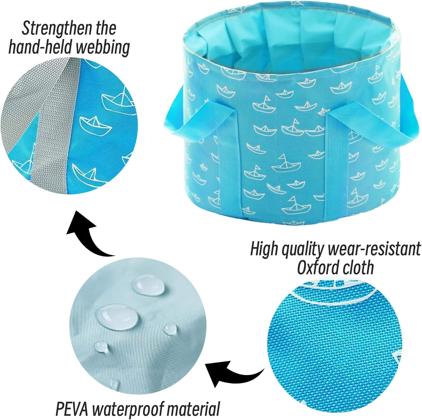 Collapsible Bucket for Soaking Feet-25L Portable Travel Foot Bath Tub, Foot Soaking Bath Basin Portable, Foot Spa Soaking Feet Home Pedicure Basin Outdoor Camping,Blue