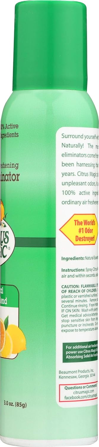 Citrus Magic Natural Odor Eliminating Air Freshener Spray, Fresh Citrus, 3-Ounce