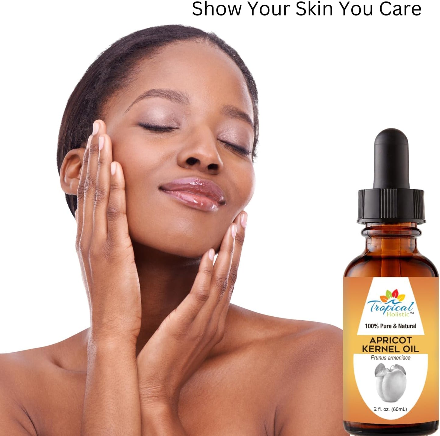 Tropical Holistic 100% Pure Organic Apricot Kernel Oil, 2 oz - Natural Cold-Pressed Apricot Seed Oil from Turkey - Ideal for Massage, Skincare, Hair, Body, Aromatherapy for Men & Women