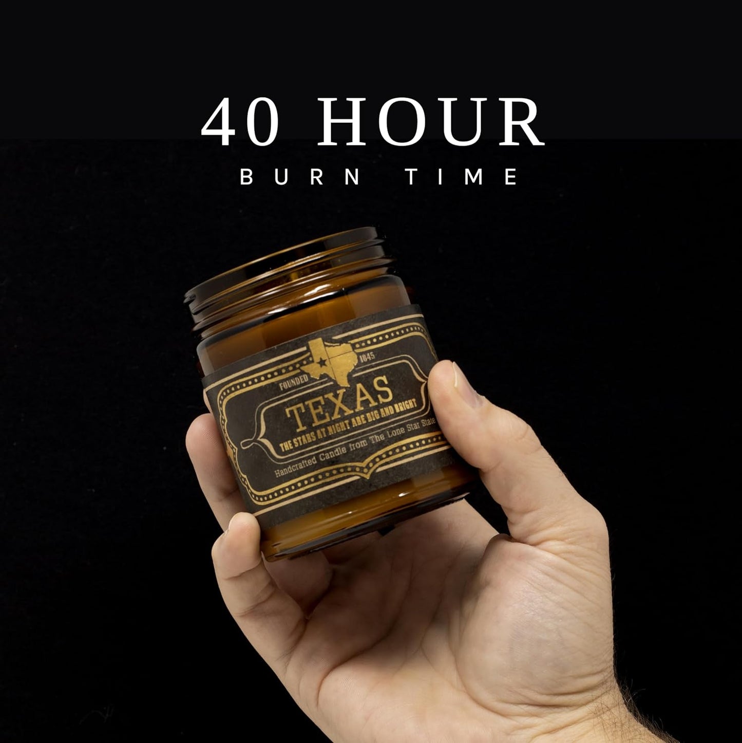 Jackson Vaughn Scented Texas Candle, Rodeo - Scents of Leather, Patchouli, Dry Straw, Spice - 9oz Jar - 40 Hour Burn Time