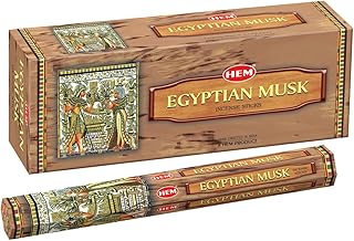 Hem Egyptian Musk Incense Sticks – Pack of 6 Boxes (120 Sticks Total, 9-Inch Long) | Natural Hand-Rolled Aroma for Meditation, Rituals, Relaxation & Odor Removal | 20g Each Box
