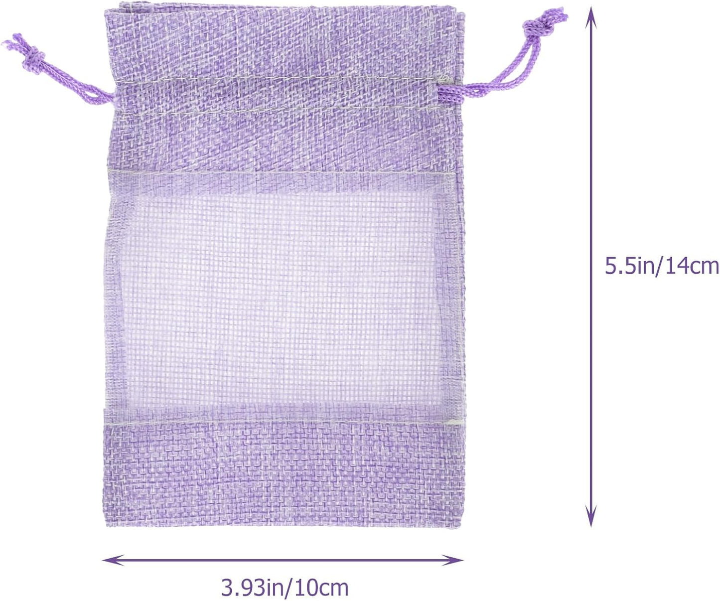 Cabilock 10PCS Empty Lavender Sachet Bags, Linen Organza Pouches for Dried Lavender, Sachet Bags Scented to Fill for Closet and Drawers, Purple - 10x14cm