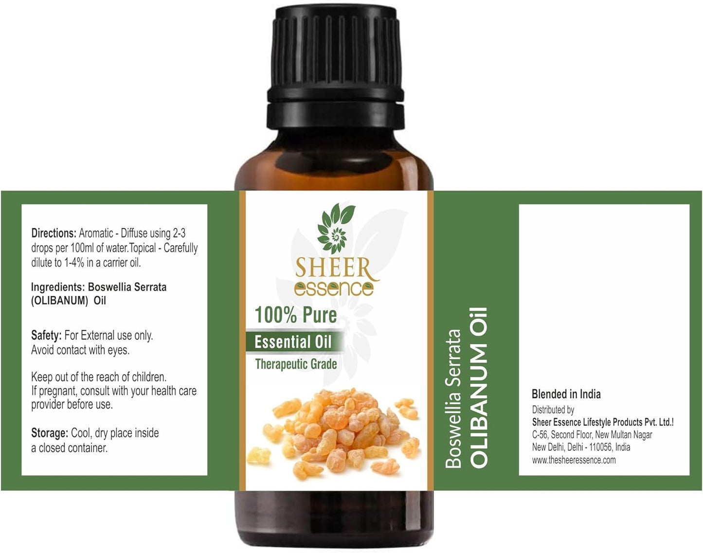 Olibanum Oil 5 ML (0.16 Fl.Oz) | 100% Pure Natural Undiluted Uncut Therapeutic Grade Boswellia Serrata Essential Oil