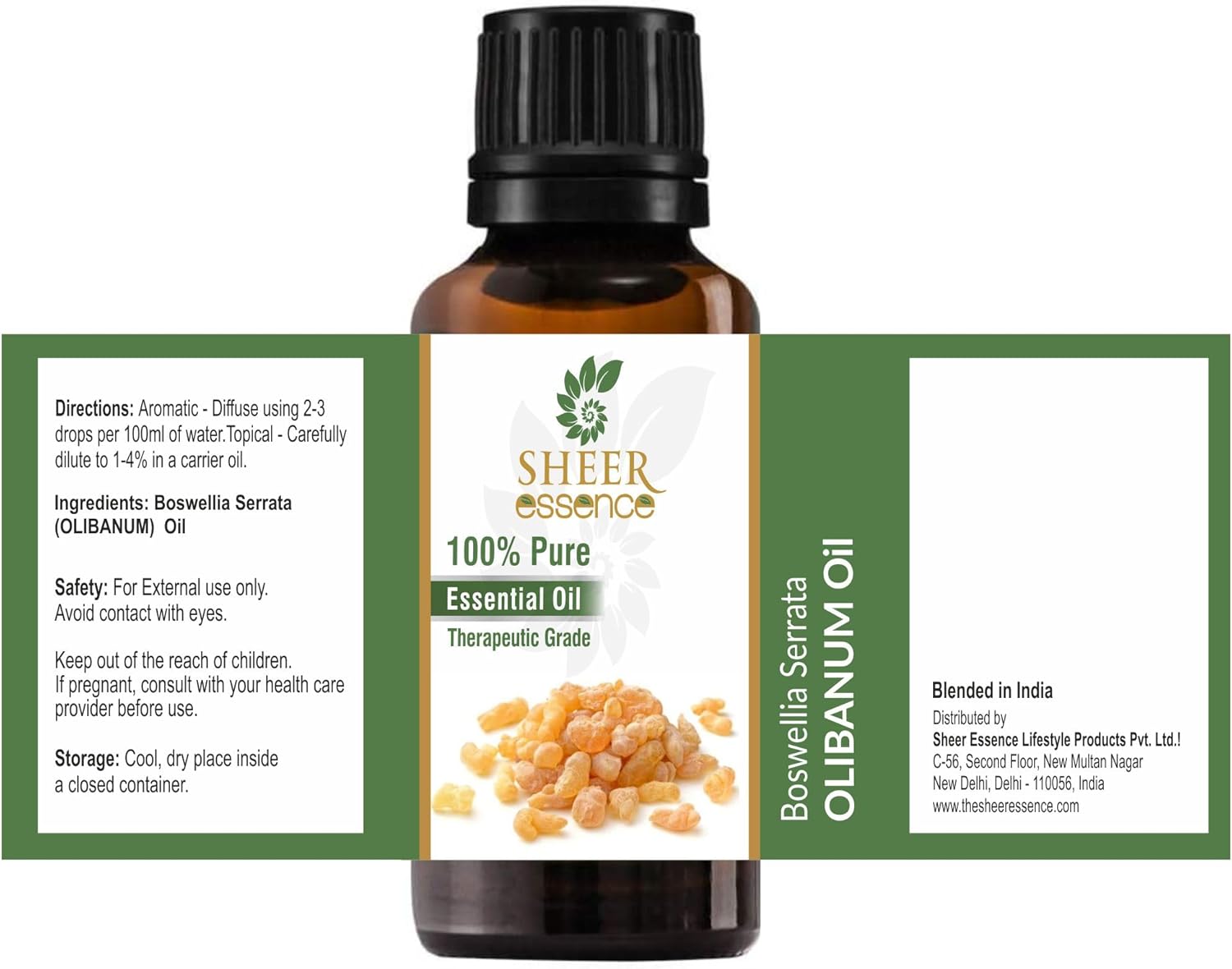 Olibanum Oil 5 ML (0.16 Fl.Oz) | 100% Pure Natural Undiluted Uncut Therapeutic Grade Boswellia Serrata Essential Oil
