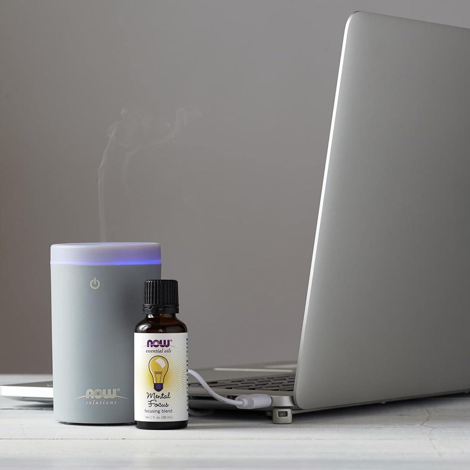 NOW Essential Oils, Mental Focus Oil Blend, Centering Aromatherapy Scent, Blend of Pure Essential Oils, Vegan, Child Resistant Cap, 1-Ounce