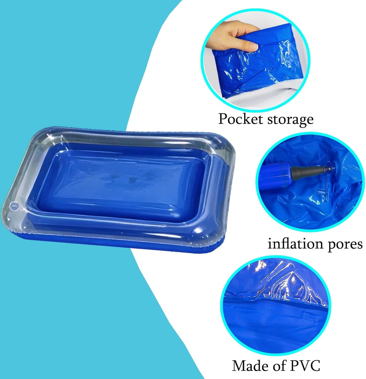 2 PCS Inflatable Pool Foot Bath Basin, Portable Foot Bath Basin, Foot Soaking Bath Basin for Pool Entry Ladder, Swimming Pool Clean Feet Pedicure Supplies