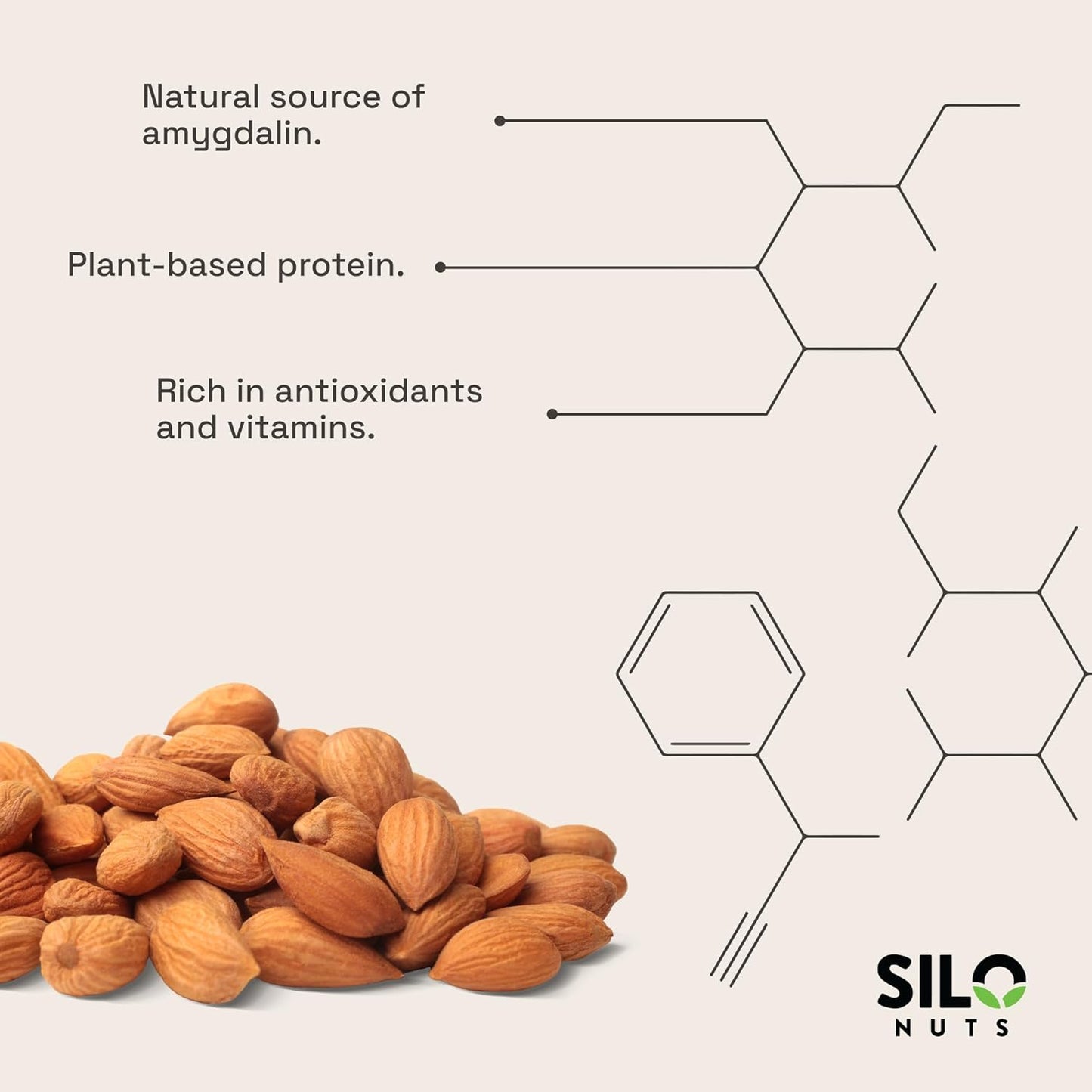 SILO Nuts Organic Bitter Apricot Kernels - 16 oz USDA Certified Organic Bitter Apricot Seeds - Natural & Non-GMO, Premium Quality Kernals, No Sulfur or Additives