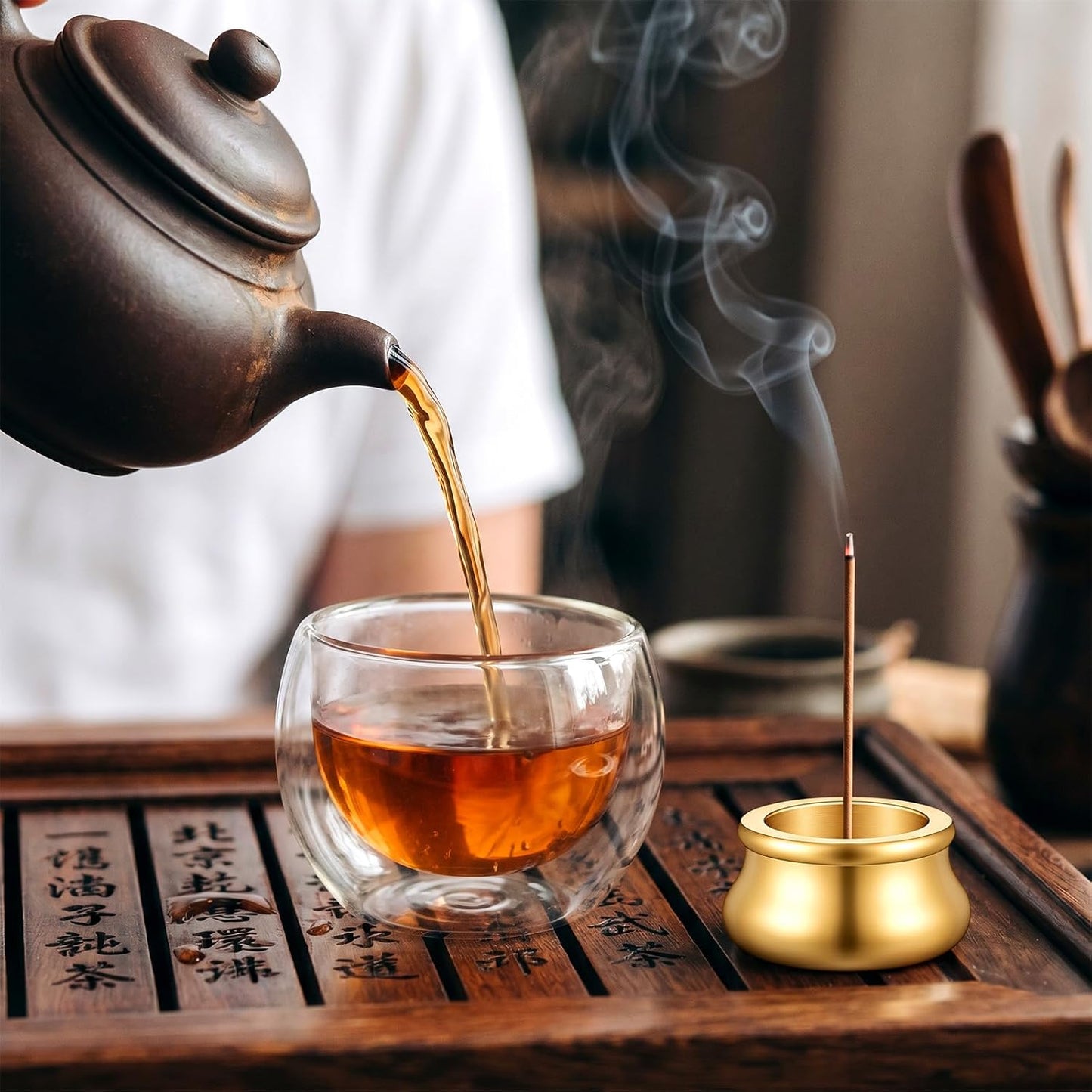 4Pcs Mini Copper Incense Cone Holder, Gold Burner with Stick Plate | 4Pcs mini copper incense cone holder set,gold,dual-purpose.Stable,non-tip,solid base.For cones,sticks,tower,coils,joss