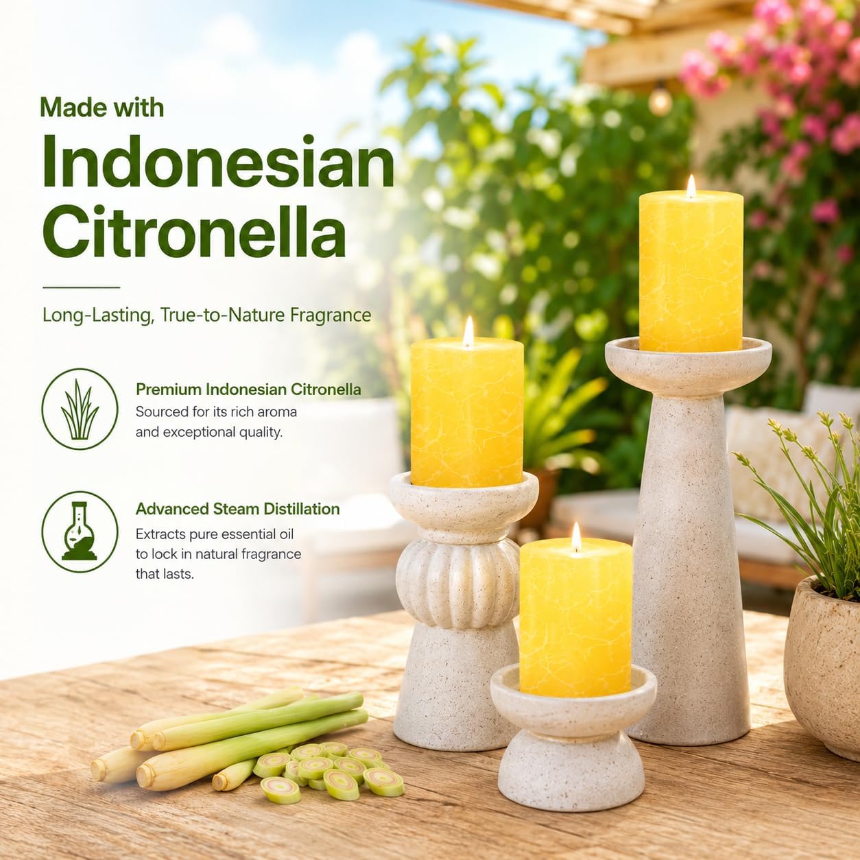Citronella Candles Outdoor,Large Citronella Pillar Candles, 2x4 Inch,Summer Outdoor Candles Bulk for Home,Scented Candles for Patio,Wedding Candle Decoration Candle jar-Candles