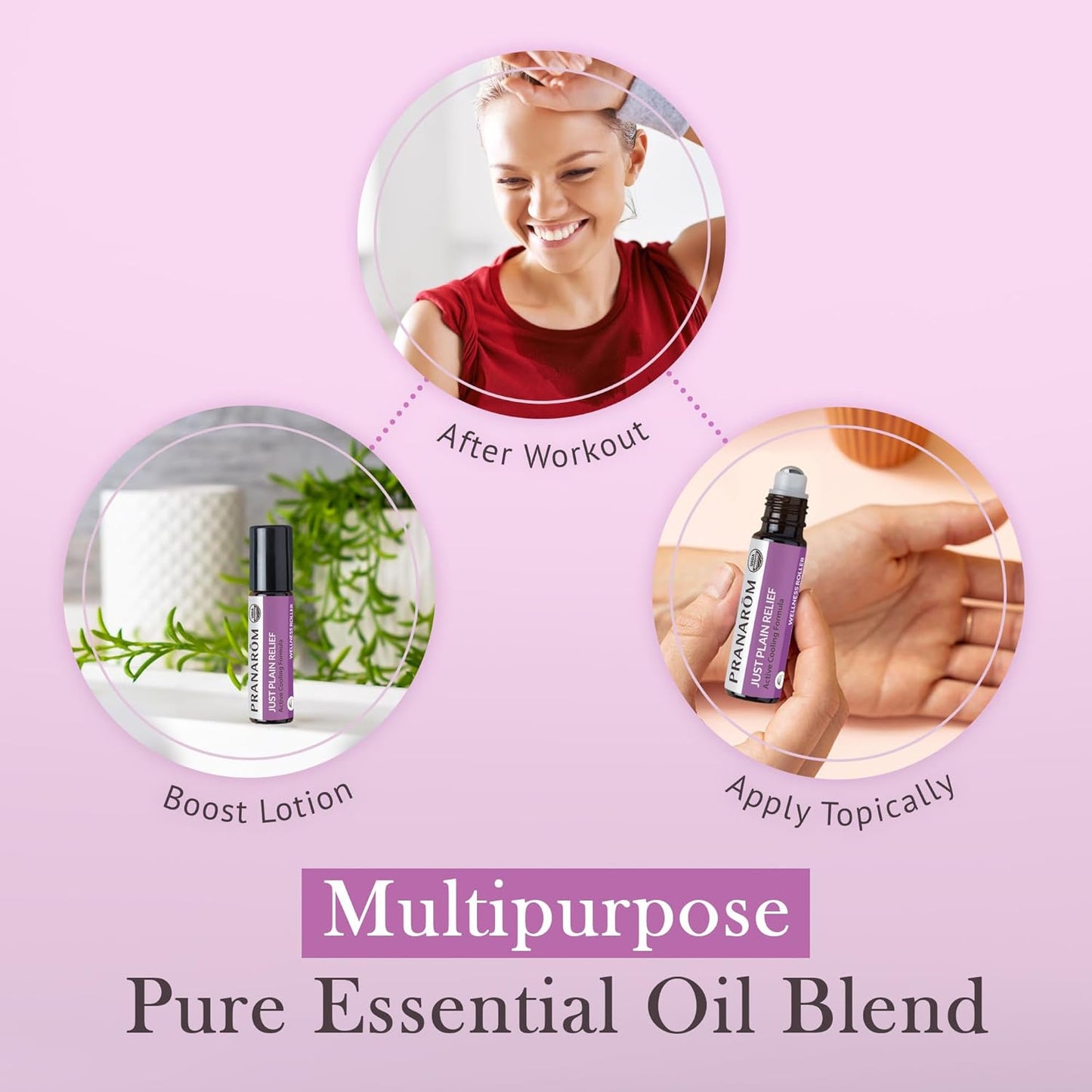 Pranarom - Just Plain Relief Essential Oils, Relaxing Aromatherapy Oils, Organic Essential Oil Blend, Essential Oils with Lavender, Peppermint & Helichrysum, 8mL