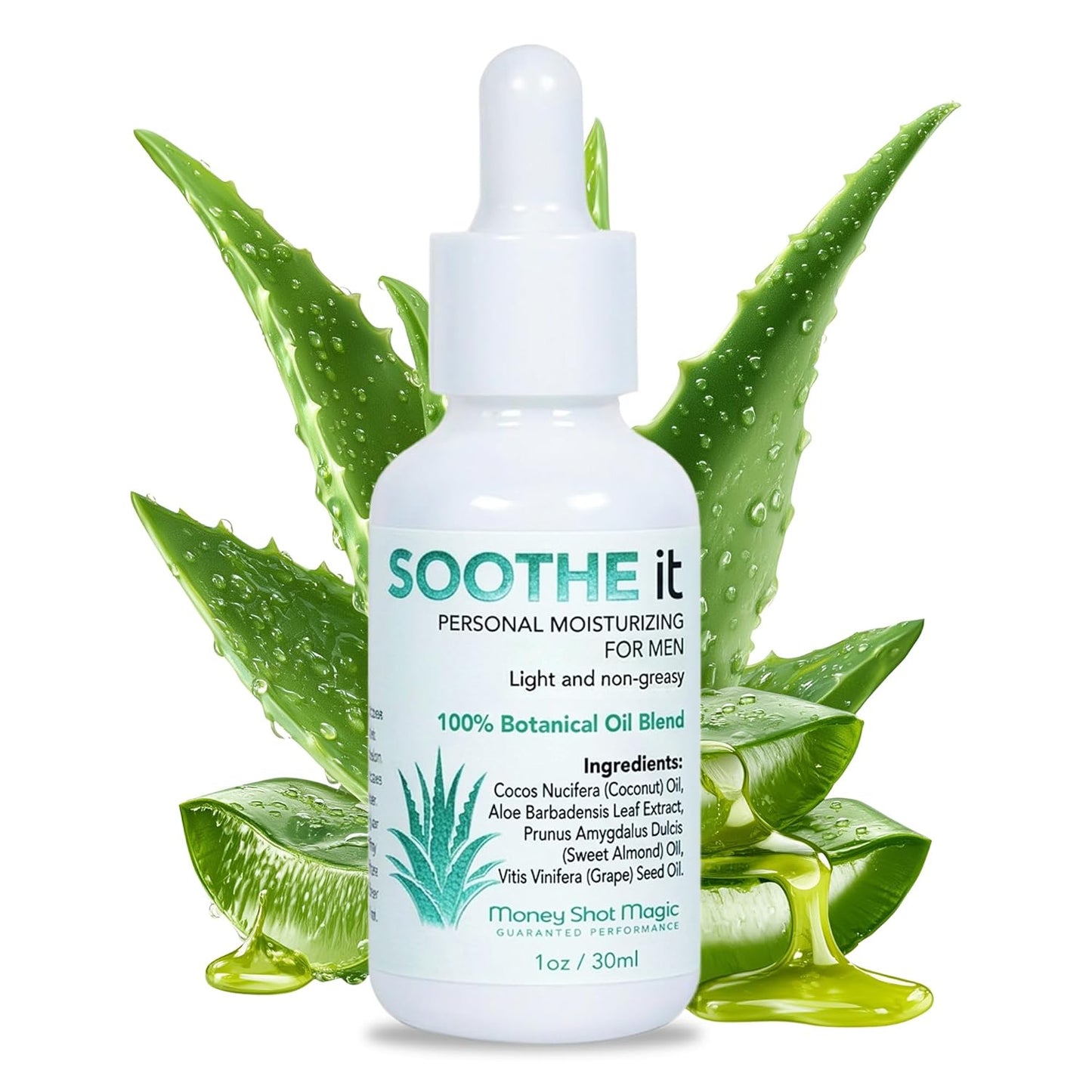 SOOTHE it Personal Moisturizing Serum for Men - Light, Non-Greasy Moisturizer for Dry & Itchy Private Skin with Aloe Vera, Grapeseed, Sweet Almond & Coconut Oils, Vitamin E - 1 Oz Bottle