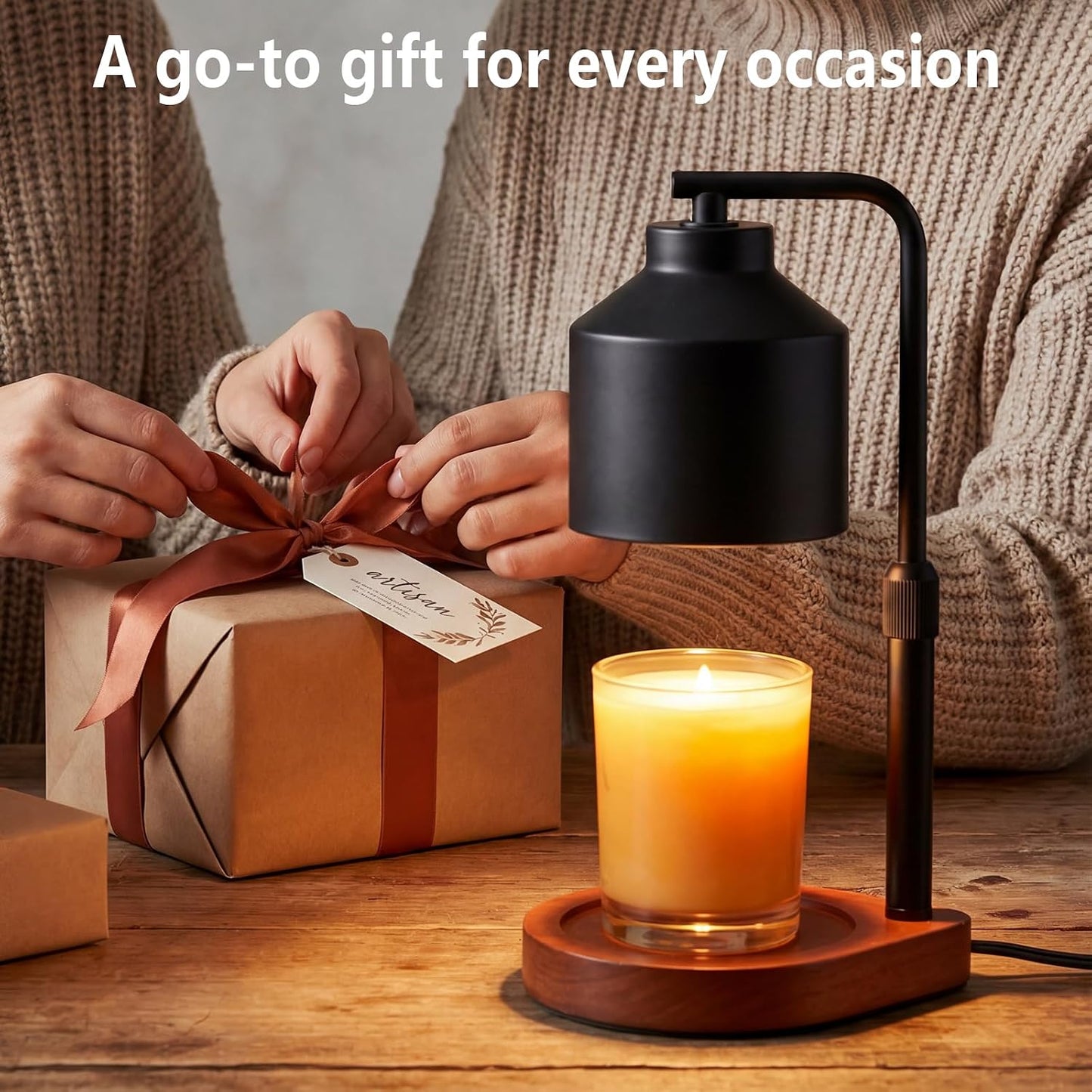 Candle Warmer Lamp with Timer and Dimmer- Electric Candle Lamp Warmer with Adjustable Height for Candle Wax Jar, Home Decor & Birthday Gifts for Women Mom Mothers Day, Candle Wax Warmer with 2 Bulbs