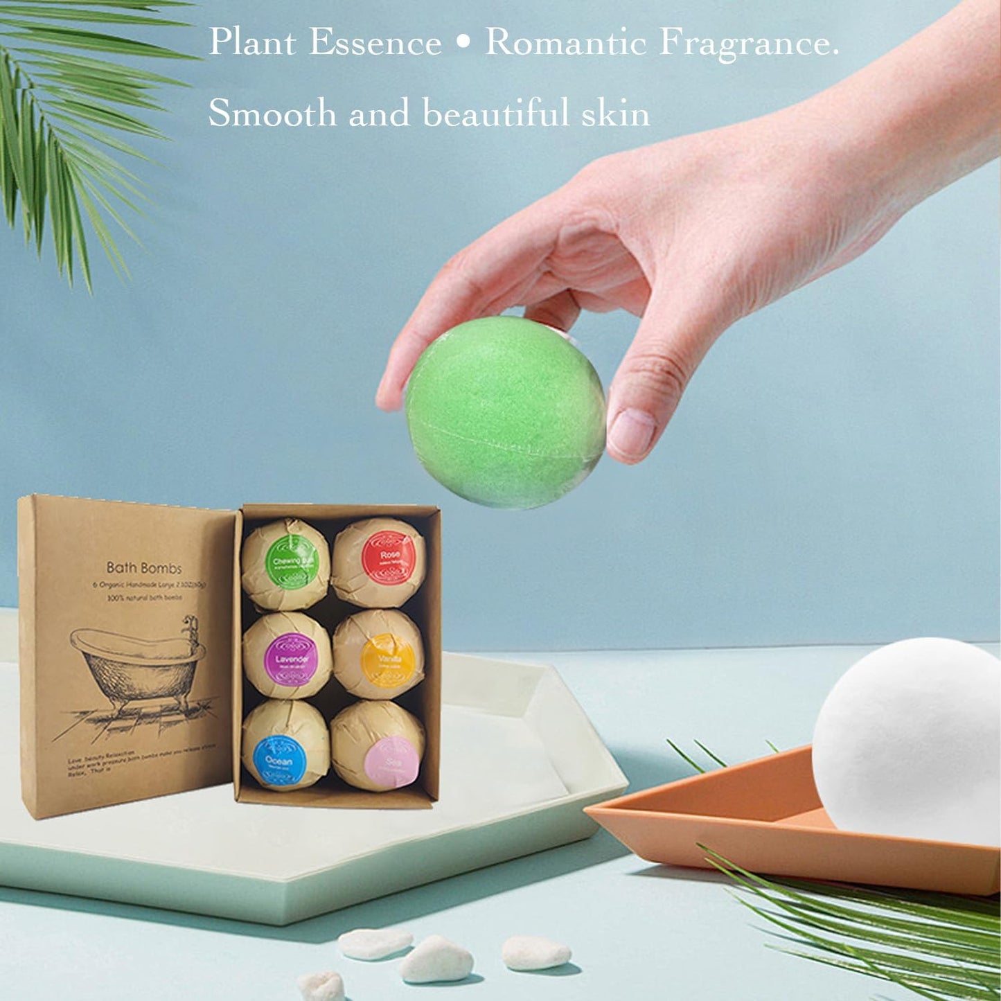 WYNK Bath Bombs Gift Set 6 Pack - Individually Wrapped Fizzy Bath Bombs with Floral Scent & Shea Butter for Soft Skin, Non-Staining Relaxing Aromatherapy Spa Bath