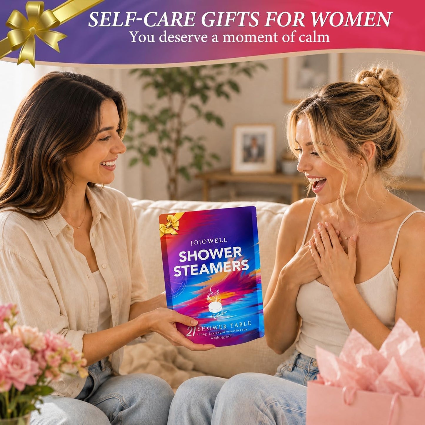 Shower Steamers Aromatherapy - 21Pcs Birthday Gifts for Women, Mom, Wife, Her, Best Friend, Daughter, Sister, Teens & Girlfriend, Self Care with Natural Essential Oils Relaxation Home SPA Gift Set