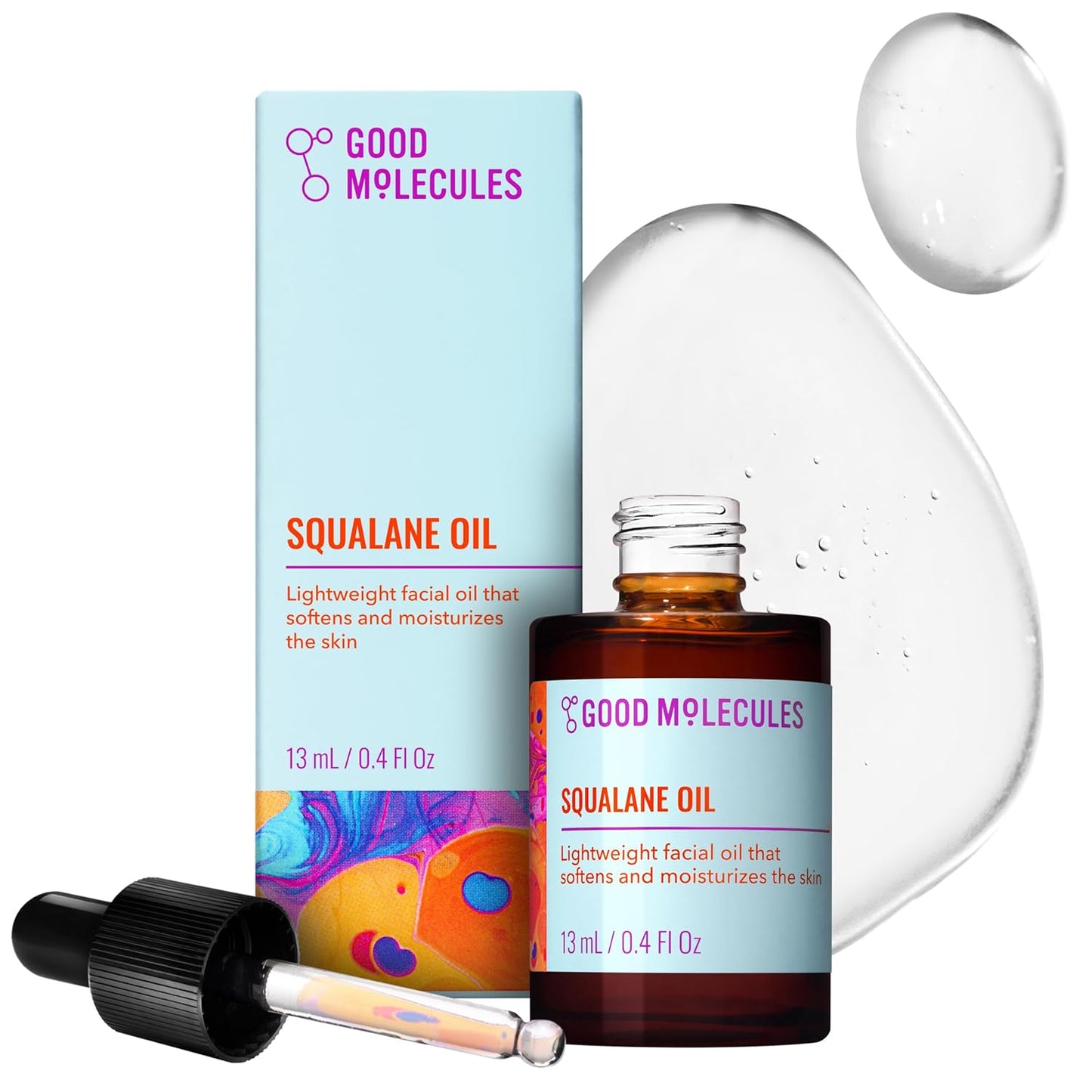 Good Molecules Squalane Oil - 100% Natural Squalane Oil Non-Greasy Moisturizer for Face, Skin, and Hair - Skin Firming, Ultra Hydrating Facial Skin Care