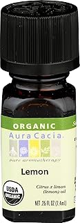 Aura Cacia Pure Essential Oil, Organic Lemon, 0.25 fl oz (7.4 ml)