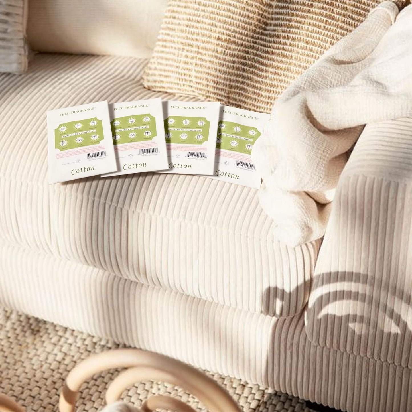 Scented Sachets for Drawer and Closet, Lot of 12 Pieces Inside. (Cotton)