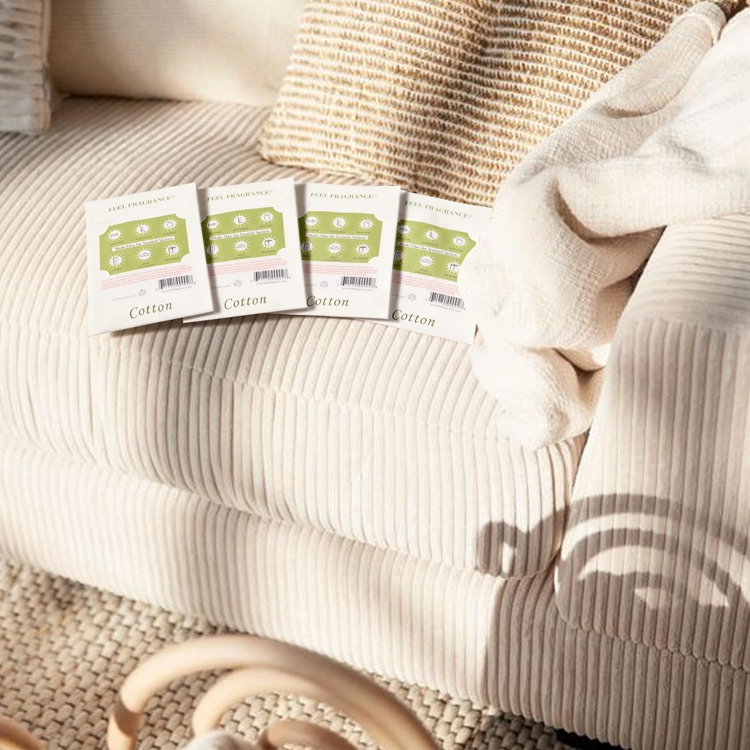 Scented Sachets for Drawer and Closet, Lot of 12 Pieces Inside. (Cotton)
