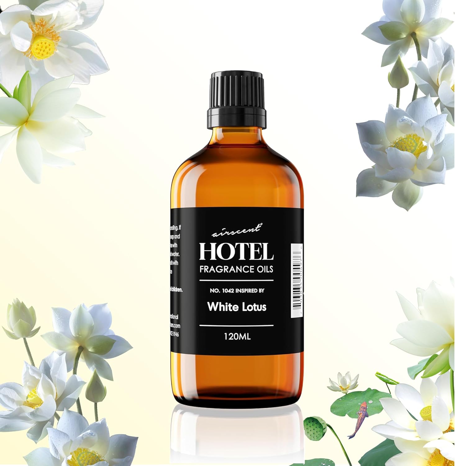 AirScent Hotel Diffuser Oil No. 1042 Inspired by The White Lotus Hotel Scent - Premium Fragrance Oil for Ultrasonic and Waterless Diffusers and Crafting - 120 mL, 4 fl oz Glass Bottle with Dropper