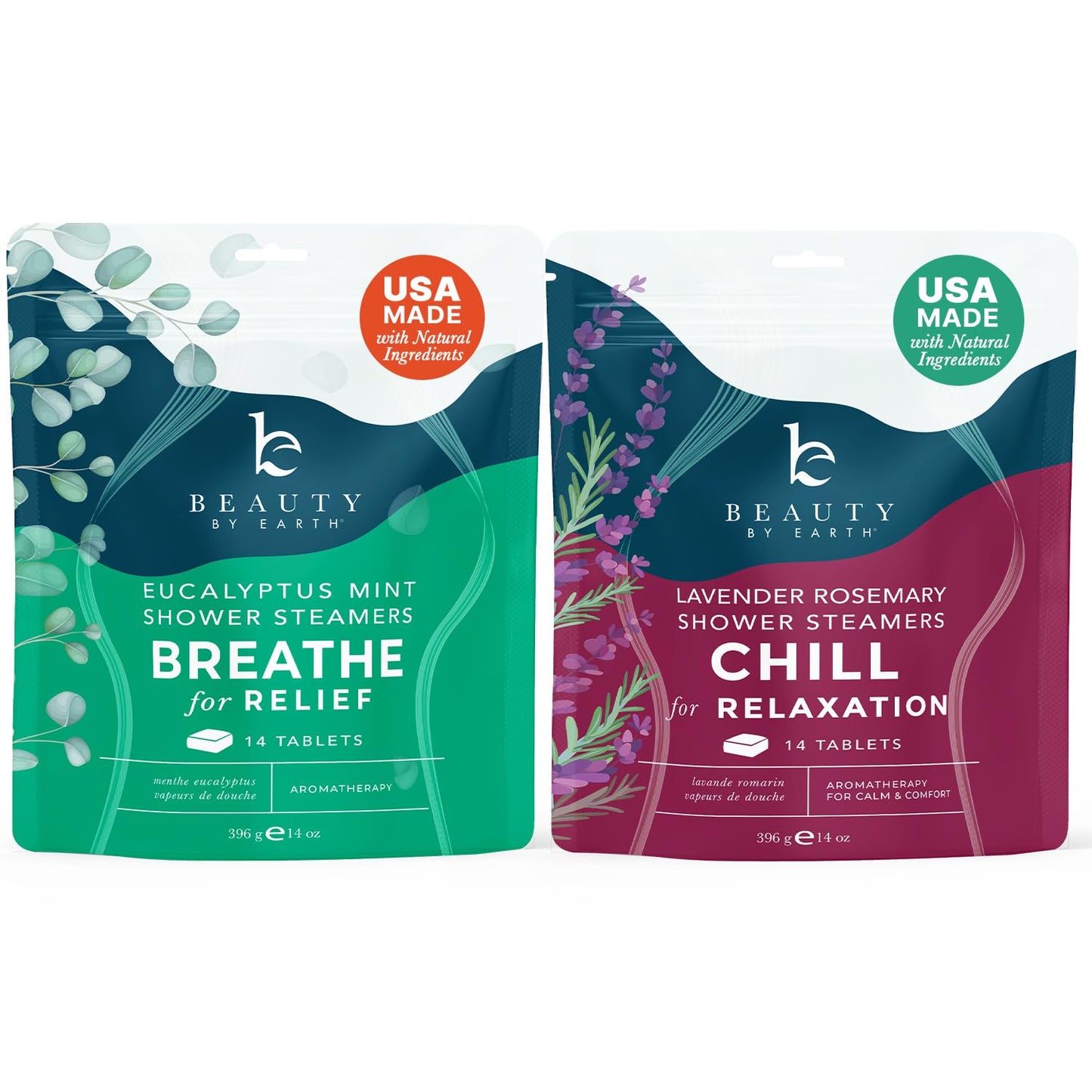 Shower Steamers Aromatherapy - USA Made with Natural Ingredients, Eucalyptus and Lavender Shower Bombs with Essential Oil, Self Care Gifts for Women & Men