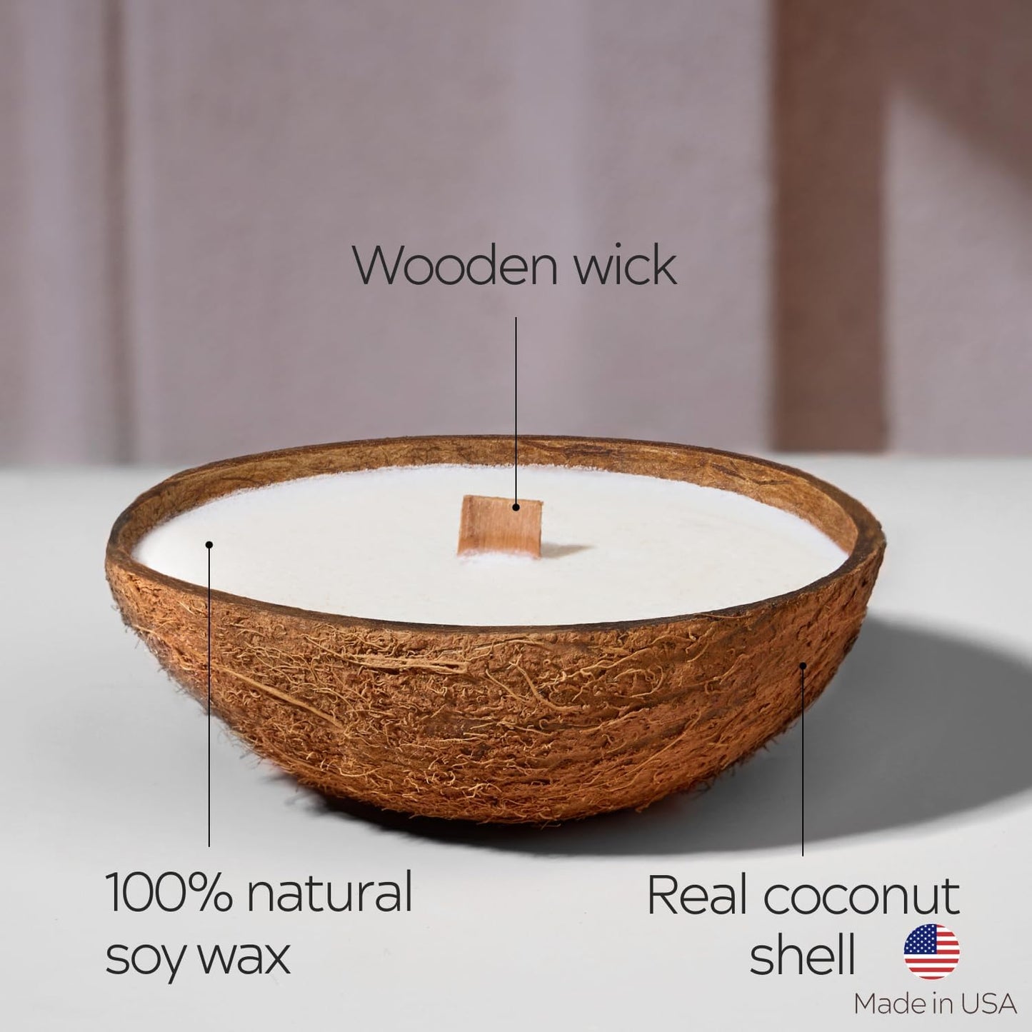 – Scented Candles Clearance | Coconut Shell Soy Wax Candle with Wooden Wick | Candles for Home Décor | Gift Idea for Women (1, Coconut)