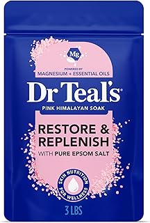 Dr Teal's Epsom Salt Magnesium Soak, Restore & Replenish with Pink Himalayan Salt, 3 lbs