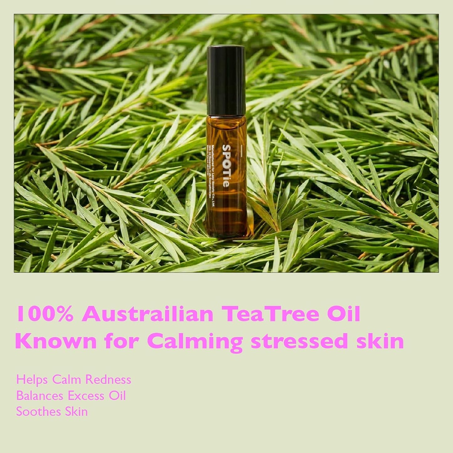 Calm Down Spot Roll-on with Tea Tree Oil - 100% Australian Sourced Tea Tree for Stressed Skin Relief - 0.19 fl oz(5.5ml)