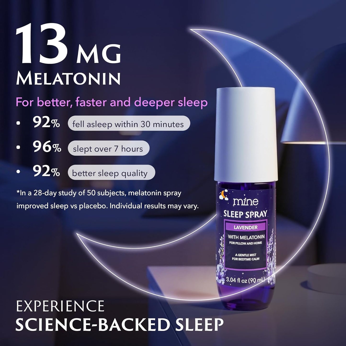 Lavender & Chamomile Inspired Sleep Spray with Melatonin – Natural Pillow Mist for Relaxing Sleep, Calming Bed Spray for Adults, Lavender Pillow Mist